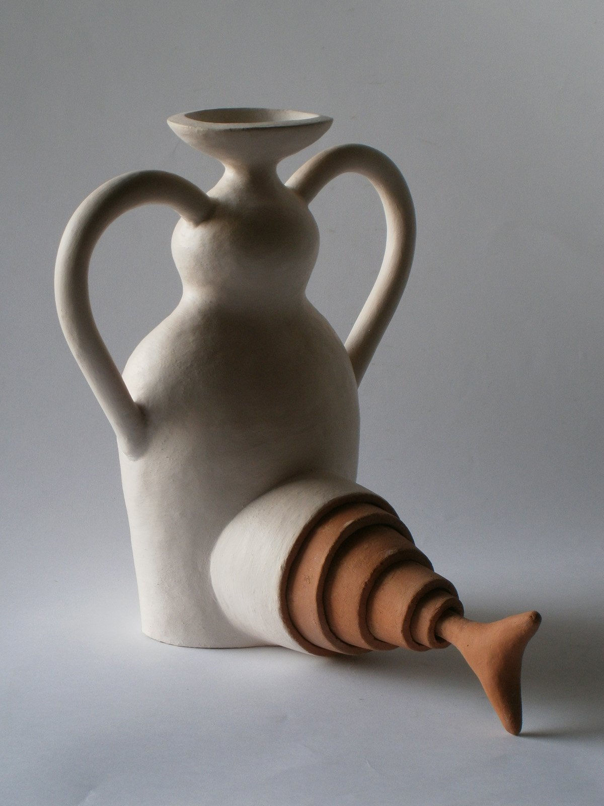 Vaso Sirena - earthenware and terra sigillata, 2001