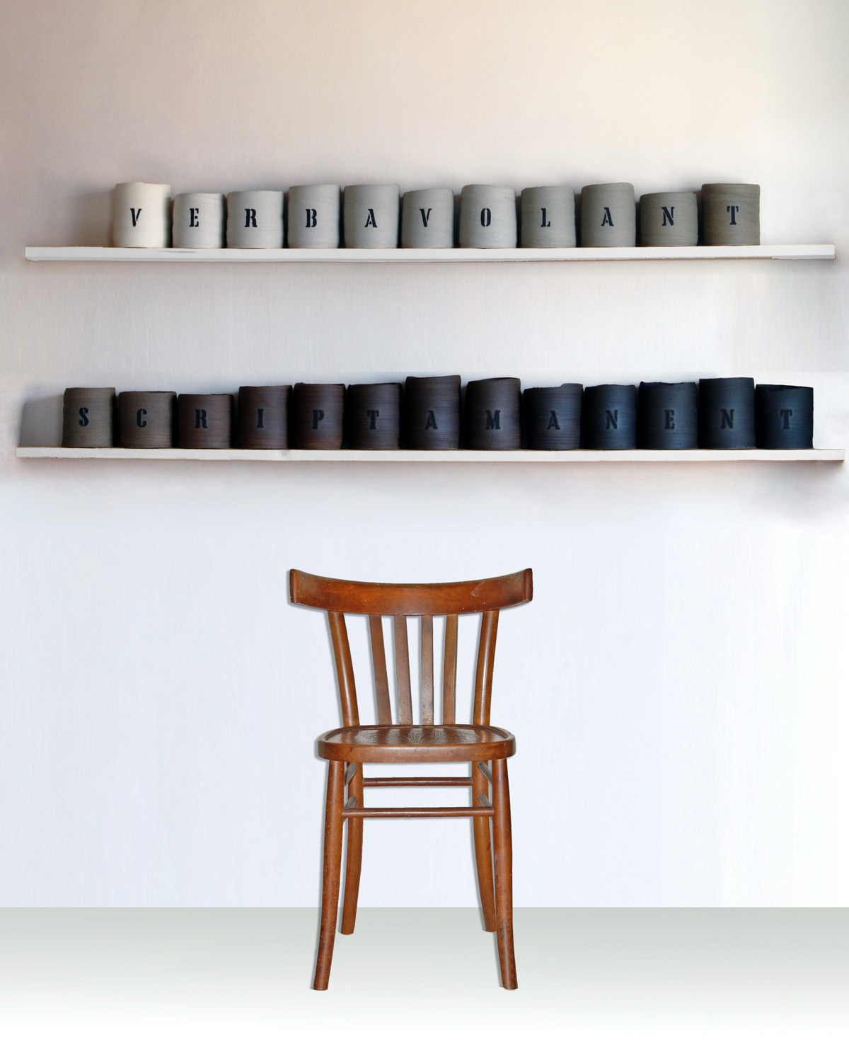 Verba volant scripta manent - porcelain , refractory clay, 2012
